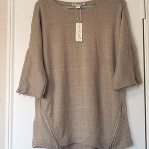 NWT Simply Noel Lightweight Sweater with Zipper Accents